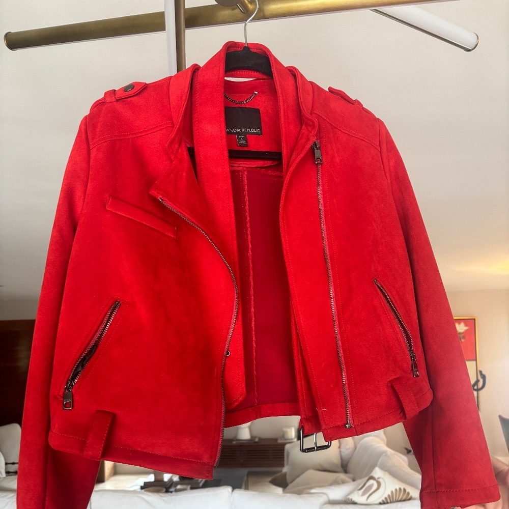 Banana Republic Red Suede Jacket
